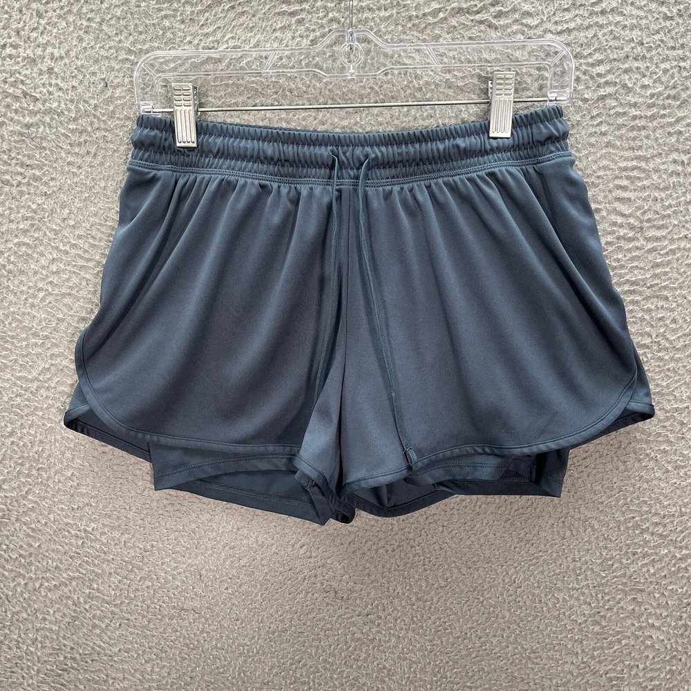 Champion C9 Shorts Womens Medium Gray Layered Short Running Jogging Gym Sports